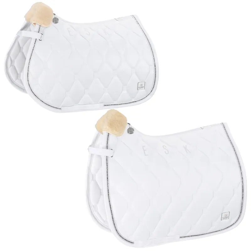 Eskadron Glossy Crystal Saddlecloth Platinum Pure SS23 - White